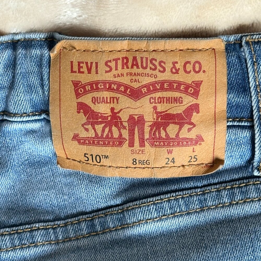 Levi's 510 Denim Jeans Adjustable Waist Kids Sz 8 Reg